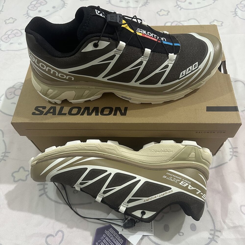 Salomon Xt-6 Low-Top Sneakers (Black And White)